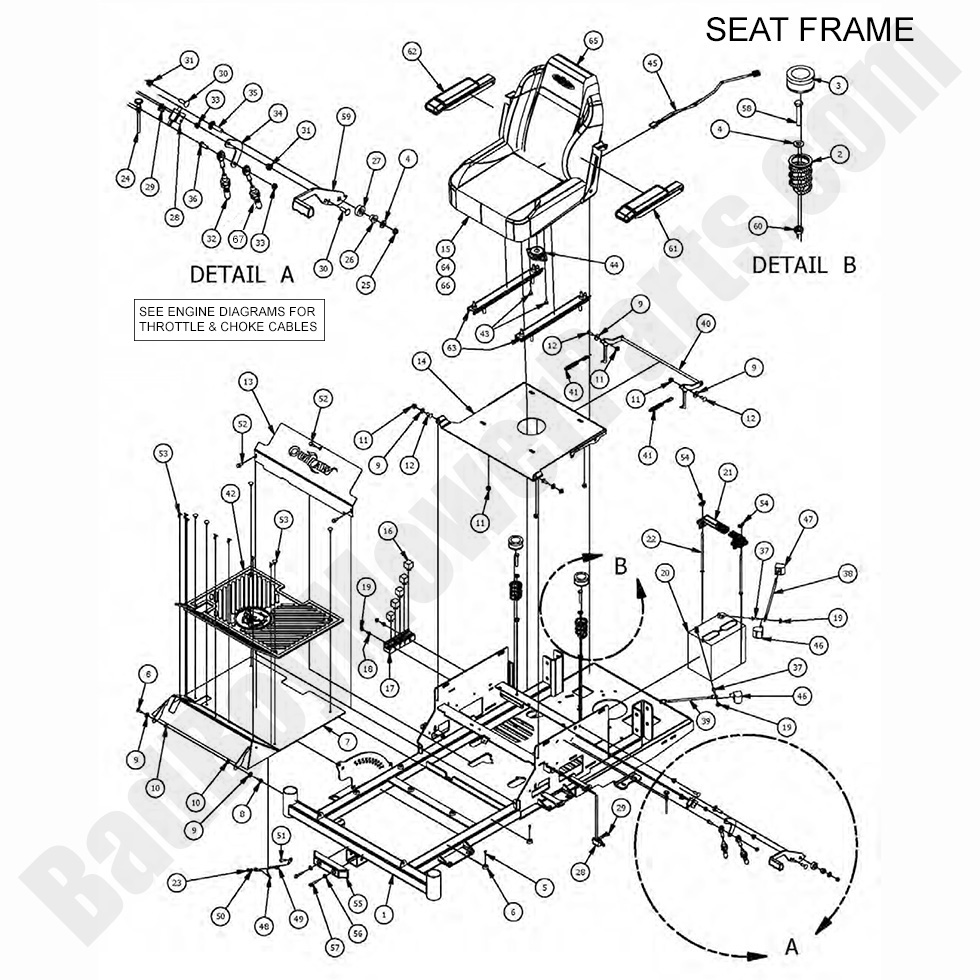 1546 - Bad Boy Mower Parts Lookup > 2017 > Compact Outlaw > Seat Frame